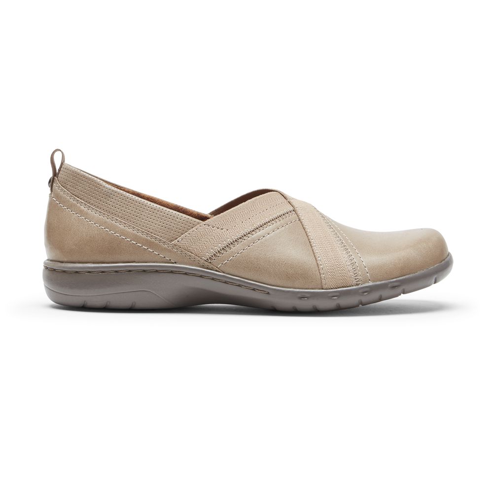 Scarpe Slip-On Rockport Donna - Cobb Hill Penfield - Khaki - ZMBQSDG-96